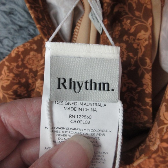 Rhythm. Swimsuit Womens Small Brown Nazare Paisley Long Sleeve 1 Piece Surf NWT - Picture 8 of 16